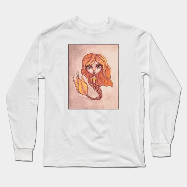 Autumn Mermaid Cutie Long Sleeve T-Shirt by LittleMissTyne